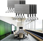 Goakwwuz Conference Room Table, Folding Conference Tables,Thicken Grey Tabletop,Flip Top Wooden Seminar Meeting Room Table for Conference Room Offices (8, Grey, 70.8”)
