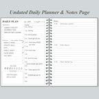 Daily Planner Undated - A5 To Do List Notebook Hourly Schedules, Spiral Appointment Planner for Women and Men, PVC Hardcover, Inner Pocket, Elastic Closure, 5.8" x 8.3", Grey