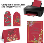 OcePor 100 Sheets Valentine's Day Red Cardstock Paper, Colored Printer Paper 8.5 x 11, Card Stock Thick Construction for Craft,Scrapbook，Office Printing, Invitations, Certificates，92 lb/250gsm