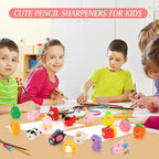 50 PCS Cute Pencil Sharpener for Kids Handheld Pencil Sharpener Bulk Kawaii Manual Pencil Sharpeners Kids Pencil Sharpeners for School Office Home