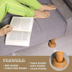 Bed Risers, Furniture Risers (Set of 8-Height 1") Can be Adjusted to 2'' 3''or 4'', Lifts Furniture Risers, Solid Natural Wood Risers, Non-Slip Recessed Hole (Natural Wood Color)