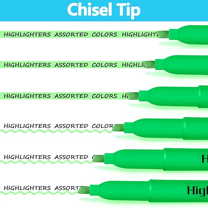 YEGEER Highlighters Bulk - Quick-Dry No Bleed Markers for Office Classroom School Supplies Adults Kids Teachers Students (Green, 30)