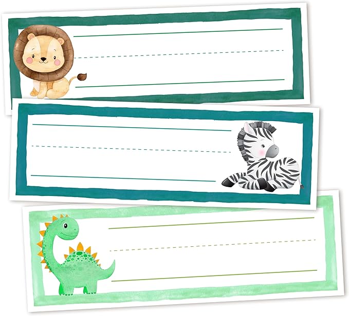 30 Name Tags for Classroom Cubbies, 3x9 in Woodland Animals Name Plates for Desks, Classroom Must Haves for Teachers Elementary - A07