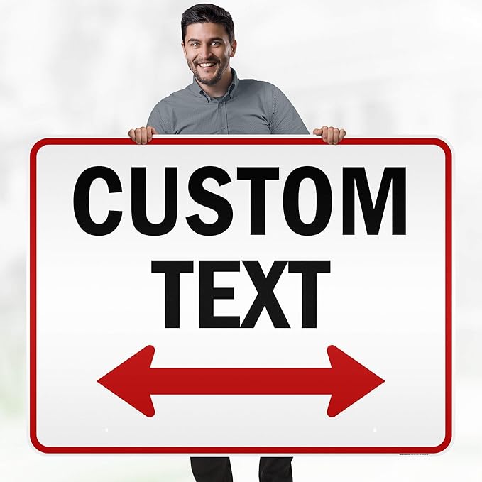 Custom Arrow,Custom Directional Sign, Two Way Arrow,36x48 Inches, Reflective, Rust Free DiBound, Fade Resistant, Made in USA by My Sign Center