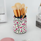 Leather Pen Holder for Desk, Cherry Pattern Pencil Cup Desktop Organizer Makeup Brush Holders Office Supplies for Home, Kids & School