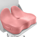 CushZone Seat Cushion, Memory Foam Office Chair Seat Cushion for Office Chairs/Car/Long Trip/Desk Chair/Gaming, X-Large Size for Sciatica & Hip & Tailbone Pain Relief, Sciatica Support (Pink)