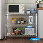 Guan River 3-Shelf Adjustable Metal Shelf Wire Shelving Storage Rack for Office,Kitchen,Bedroom,Bathroom,Laundry,Pantry Basement,Garage(Chrome,36" L x 14" W x 30" H)