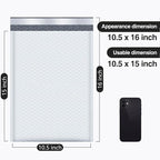 UCGOU Bubble Mailers 10.5x16 Inch White 25 Pack Poly Padded Envelopes Large #5 Mailing Packages Opaque Packaging Postal Self Seal Adhesive Waterproof Boutique Shipping Bags for Clothes