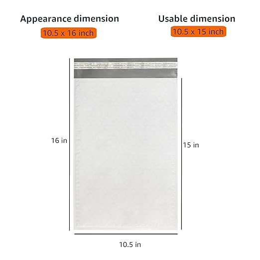 Amazon Basics Poly Bubble Self-Seal Mailer, 10.5" x 16" (Internal Size 10.25" x 15"), 100-Pack, White/Grey