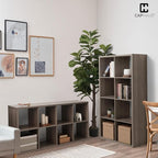 CAPHAUS Sturdy Room 13-Inch Cube Storage Organizer Shelf, with Extra Thick Exterior Edge, Open Storage Shelf Divider, Bookcase, 6-Cube / 8-Cube / 9-Cube, Colors Available in Rustic Grey Oak and White