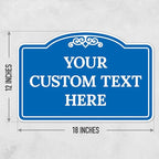 Custom Decorative Sign, Personalized Metal Sign for Business, Driveway, Home, Airbnb, Office Door Plaque, Blue Background, 12x18 Inches, ACM, Fade Resistant, Made in USA by Sigo Signs