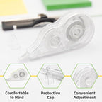 JEFURE 24 Pcs Transparent Correction Tape, 236 Inch Tear-Resistant Bulk for School, Office, Note Taking, Journal (Tape Width 0.2 In)