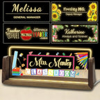 Personalized Light Up Acrylic Desk Name Plate Custom LED Name Plate for Office Coworker Boss Teacher Men Women Gift with USB Power