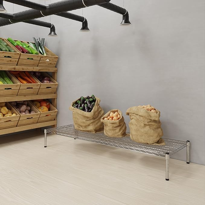 Regal Altair 21''W x 60''L x 8''H Chrome Plated Wire Dunnage Rack | Off The Floor Storage