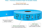 Tacticai 1000 Raffle Tickets, Meal, Blue (1 of 8 Colors), Single Roll, Ticket for Events, Food, Class Reward, Fundraiser & Prizes