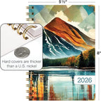 HARDCOVER 2026 Planner, 5.5"x8": 14 Months (November 2025 - December 2026), Daily Weekly Monthly Planner, Yearly Agenda, Bookmark, Pocket Folder and Sticky Note Set (Lake View)