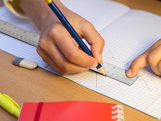 Metal Ruler with Cork Backing, 18 Inch Stainless Steel Rulers 18 Inch Metal Ruler 10 Pack - Imperial and Metric - Non-Slip Prevent Ink Leakage - for School Office Engineering Tools
