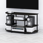 Furinno TOMI TV Stand, Corner Entertainment Center, TV Console for TV up to 46 Inch, with Shelves, Easy Assembly, for Living Room, Bedroom, Espresso