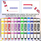 Aigybobo 192 Count Washable Markers Bulk, 12 Assorted Colors, Broad Line Conical Tip Coloring Marker for Kids, Markers Bulk Pack for Classroom, School Art Supplies & Back to School Supplies