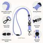 Fishent Breakaway Neck Lanyards for ID Badges, Adjustable Durable Heavy Duty Lanyard with Detachable Buckle for Keys Holder (Lavender)