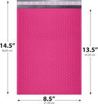 Hot Pink Poly Bubble Mailers 8.5x14.5 inch #3 | Self Seal Padded Envelopes | Cushioned Bubble Mailer | Usable Size 8.5x13.5 | WaterProof | Lightweight mailing Shipping Bags | 100 Pack Bulk