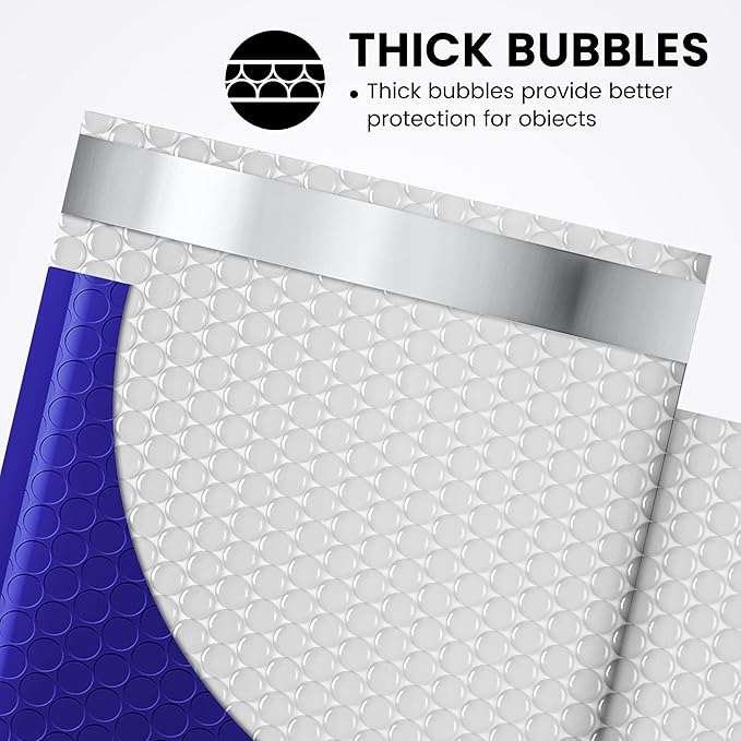 Fuxury Bubble Mailer,100Pcs 6x10" Bubble Mailers Royal Blue Shipping Padded Envelopes Usable Size 6x9" Opaque Mailing Envelopes Bubble Padded for Mailing,Packaging, Small Business,Bulk #0