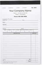 Custom Sales, Invoice, Statement, Estimate, Quote, Personalized Multipurpose Duplicate Carbonless Form with Your Company Name - 5 Books (250 Sets) Numbered