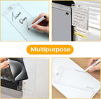 Monitor Memo Boards for Computer, Whole Transparent 2 Pack (Left & Right) Multifunction Acrylic Screen Message Reminder Pad Side Panel Phone Holder Organizer for Office Desktop, with Pen & Sticky Note