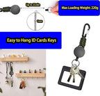 KINBOIN Heavy Duty Retractable Keychain - USA Flag Braided Paracord Lanyard, ID Badge Clip Reel, Necklace Keychains for Travel Work