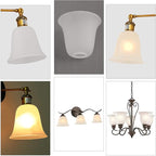 Eumyviv 4 Pack Bell Shaped Frosted Glass Lamp Shade Replacement with 1-5/8-inch Fitter Opening for Ceiling Fan Light Kit Wall Sconce Pendant Light Fixture A00047
