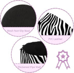 Leather Pen Holder for Desk Zebra Print Pencil Cup Desktop Organizer Makeup Brush Holders Office Supplies for Home, Kids & School