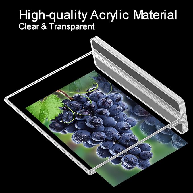 BlueValley Acrylic Sign Holder 7x5 - Double Sided Sign Stand Clear Paper Display Holder for Menu, Flyer, Document or Picture | Desktop Plastic Frame for Office, Store, Restaurant, Show Fair - 6 Pack