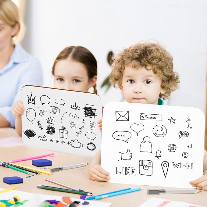 30 Pack Small White Board Dry Erase 5x7 Inch Mini Whiteboard Small Dry Erase Board with Markers Erasers Double Sided Dry Erase Lapboards for Students Teachers School Supplies Meeting Voting (30)
