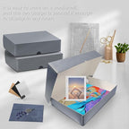 Lineco, 11x17 Clamshell Archival Folio Storage Box, 3" Deep, Acid-Free with Metal Edge Preservation Box. Preserves Picture Magazines Longevity, Organize Photos or Documents, Artwork, DIY
