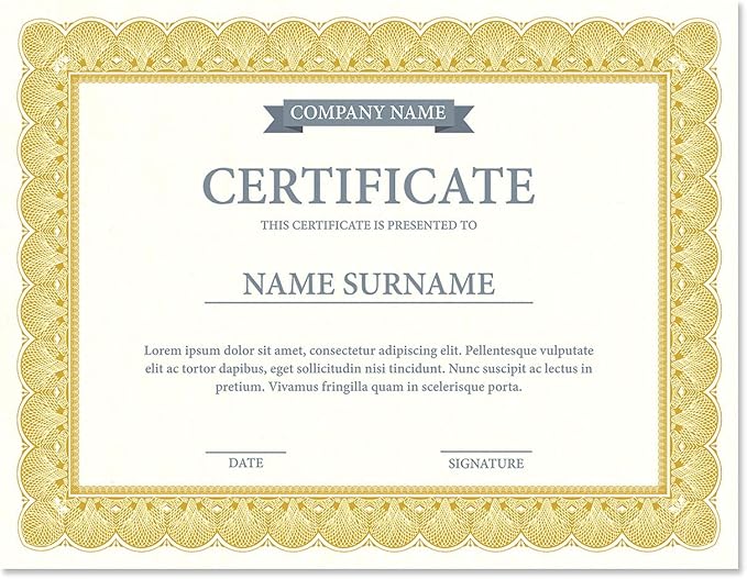 Elite Gold & White Parchment Certificate Papers - Pack of 100, Laser & Inkjet Printer Compatible, For Office, Business Awards, Graduation, School Diplomas, 8-1/2" x 11" on 70 lb Text Stock