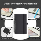 IN-LUXPRO Planner 2026 Daily Weekly and Monthly,6.5"x3.75",12 Months Spiral Bound Calendar Agenda with Self-adhesive Pen Holder,2026 Appointment Book with Vegan Leather Soft Cover,Black