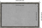 Amanti Art Grey Framed Magnetic Board 22x34 Large Vision Board for use with Magnets, 100% Metal Sheet to Display Items as Office Decor or for Home Organization in mudroom, Kitchen or Kids Room