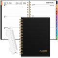 SUNEE 2026 Weekly and Monthly Planner - from January 2026 - December 2026, Daily Agenda Planner with Monthly Tab, Flexible Cover, Note Pages, Pockets, Bookmark, Spiral Binding, Black, 6.4" x 8.3"