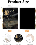 BitKan Celestial Hardcover Spiral Notebooks - Gothic Witchy Mystical Dreamy Sky Journals, Aesthetic Vintage Galaxy Theme Journal Gifts for Girls/Students/Worker/Writers