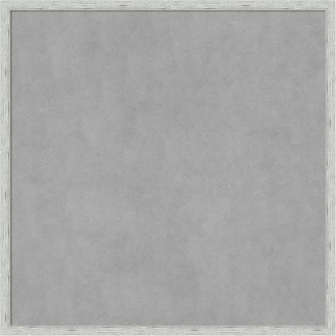 Amanti Art Silver Framed Magnetic Board 25x25 Medium Vision Board for use with Magnets, 100% Metal Sheet to Display Items as Office Decor or for Home Organization in mudroom, Kitchen or Kids Room