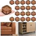 shouwuhho 18 Pack Furniture Risers Adjustable Bed Risers Heavy Duty Lifts Height 1", Square Stackable Bed Risers 1, 2 or 3 Inch for Desk Leg Table Couch Sofa Chair Bed Frame Legs Dorm, Brown