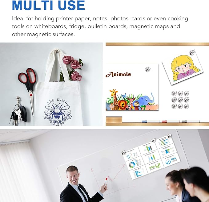 LOVIMAG Fridge Magnets 30Pcs Refrigerator Whiteboard Small Strong Magnet Classroom Kitchen Accessories Decorative Locker Set Decor Must Haves Office Calendar Refrigerador Magnetic Cute Crafts Silver