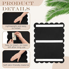 Mooliwe Scalloped Felt Bulletin Board 24 x 18 Inches Foldable Black Pin Cork Board Alternative for Wall, 2' x 1.5' Trifold Picture Vision Self Adhesive Bulletin Decorative