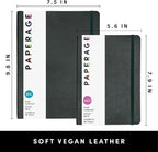 PAPERAGE Softcover Lined Journal Notebook (Dark Green), 176 Pages, Large B5 College Ruled Notebook, 7.5 inches x 9.8 inches - 100 GSM Premium Paper, Soft Vegan Leather Journal for Home, Work & School