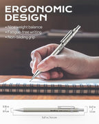 Nicpro 8 Pack 0.5mm & 0.7mm Metal Mechanical Pencil Set, MB1000 Lead Drafting Pencil for Artist Writing, Sketching, Drawing with 6 Tubes HB Lead Refills, 3PCS 4B Eraser, 9PCS Cap Eraser - With Case