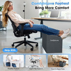 ComfyInLove Foot Rest for Under Desk at Work - Non-Slip Foot Stool with 3 Adjustable Heights, Ergonomic Under Desk Footrest with Washable Cover for Desk, Home, Office, Car (Dark Grey)