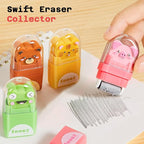 Sooez 12 Pack Pencil Erasers, Cute Animal Eraser with Clean up Roller and Cover, Latex-Free, Bulk Art Drawing Erasers for Teens Adults & Teacher Classroom/School Supplies