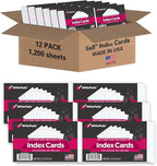KAISA Lined Index Card 5"x8" Index Cards Flashcards, 1200 Count Index Cards, White 12 pack of 100 Shrink,Heavy Weight Paper Made in the USA(KSU-03454)