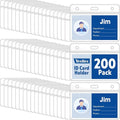 200 Pcs Horizontal Badge Holders, Extra Thick ID Card Name Tag Badge Holder with Resealable Zip, Waterproof ID Badge Holder