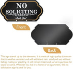 No Soliciting Sign for House with Stake - 40-mil Thick Aluminum - 5x10 Inch/37 Inch High - Adjustable Height - Outdoor Yard Sign for Home and Front Door (A1513)